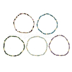 3MM Natural & Synthetic Mixed Gemstone Faceted Round Beaded Stretch Braclets for Women&nbsp;BJEW-JB14364
