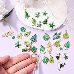 30Pcs 15 Styles Alloy Enamel Pendants&nbsp;ENAM-SZ0003-73