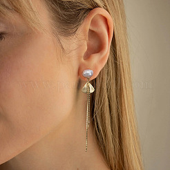 Natural Baroque Pearl Stud Earrings&nbsp;EJEW-Z041-06G