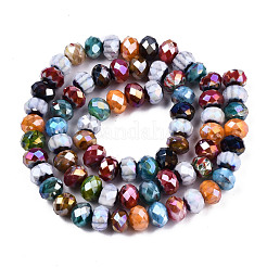 Faceted Handmade Millefiori Glass Beads Strands&nbsp;X-LK-T001-09
