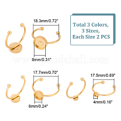 18Pcs 9 Styles 304 Stainless Steel Cuff Ring Components&nbsp;FIND-UN0001-82