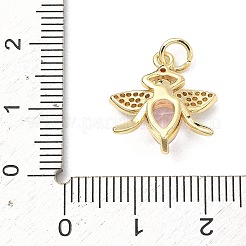 Brass Micro Pave Cubic Zirconia Pendants&nbsp;KK-H255-32G