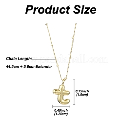 1Pc Initial Letter Brass Pendant Necklaces&nbsp;NJEW-YW0001-24T