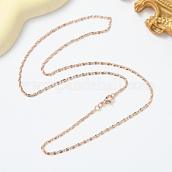 1.5mm Rack Plating Brass Oval Link Chain Necklaces for Women Men&nbsp;MAK-L044-25RG