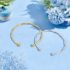 8Pcs 2 Colors Alloy Open Cuff Bangles&nbsp;BJEW-GO0002-26