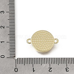 Natural White Shell Brass Flat Round Links Connector Charms&nbsp;KK-C262-03B-02G