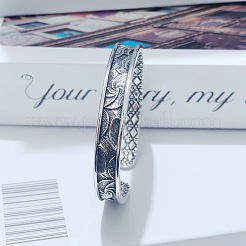 Vintage Zinc Alloy Textured Open Cuff Bangles&nbsp;WG06AAA-01