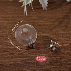 10Pcs Screwable Alloy Transparent Glass Pendants&nbsp;GLAA-CA0001-61