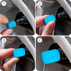 30Pcs Luminous Plastic Tire Valve Caps&nbsp;AJEW-CN0007-97B