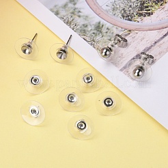 Brass Bullet Clutch Bullet Clutch Earring Backs with Pad&nbsp;KK-C3213-S