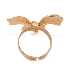 Bowknot Alloy Open Cuff Rings for Women&nbsp;RJEW-U028-03G