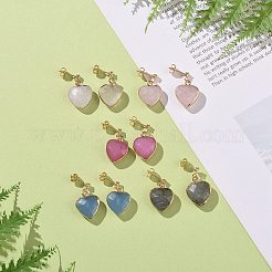 Heart Gemstone Dangle Earrings&nbsp;EJEW-JE05147