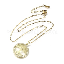 Brass Micro Pave Clear Cubic Zirconia Tree of Life Pendants&nbsp;LS-NJEW-H066-01F-G