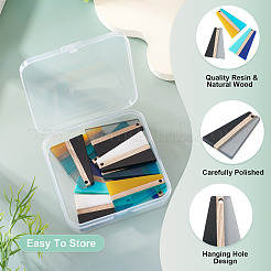 10Pcs 5 Colors Resin & Wood Pendants&nbsp;RESI-TA0004-50
