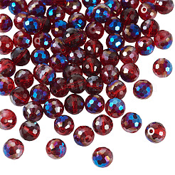 80Pcs Half Rainbow Plated Glass Beads&nbsp;EGLA-TA0013-04B