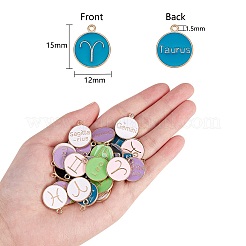 Alloy Enamel Pendants&nbsp;ENAM-SZ0001-12LG-RS
