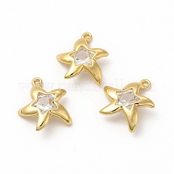 Rack Plating Brass Micro Pave Cubic Zirconia Pendants&nbsp;ZIRC-M120-12G