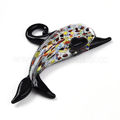 Handmade Silver Foil Lampwork Big Pendants&nbsp;LAMP-T023-13A