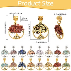 16Pcs 16 Styles Alloy Gems Tree of Life European Dangle Charms&nbsp;PALLOY-YW00085