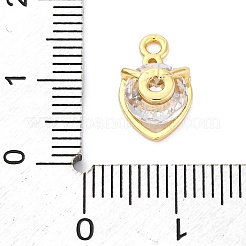Brass Micro Pave Cubic Zirconia Charms&nbsp;KK-A240-01G