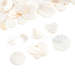 56Pcs 7 Styles Freshwater Shell Pendants&nbsp;SHEL-FS0001-07