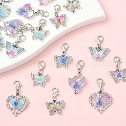 20Pcs 10 Style Alloy Rhinestone Pendant Decorations&nbsp;HJEW-YW00222