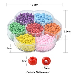 1050Pcs 7 Color 6/0 Opaque Colours Glass Seed Beads&nbsp;SEED-CJ0001-19