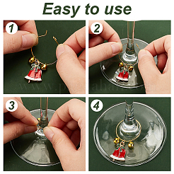 Christmas Alloy Enamel Wine Glass Charms&nbsp;AJEW-GA00017