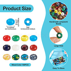 100Pcs Handmade Lampwork Beads&nbsp;LAMP-TA0001-63