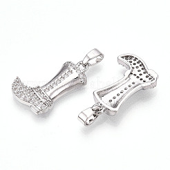 Brass Micro Pave Cubic Zirconia Pendants&nbsp;KK-N254-239P