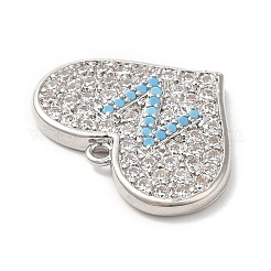 Brass Micro Pave Cubic Zirconia Pendants&nbsp;KK-Q772-10P