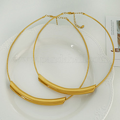 304 Stainless Steel Curved Tube Round Snake Chain Necklaces for Women&nbsp;FS-WG91F2E-02