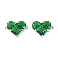 Brass Pave Cubic Zirconia Connector Charms&nbsp;KK-L208-04P-02
