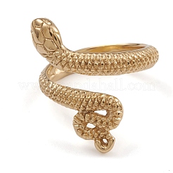 Ion Plating(IP) 304 Stainless Steel Snake Open Cuff Rings for Women&nbsp;RJEW-G285-63G