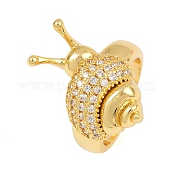 Brass Micro Pave Clear Cubic Zirconia Cuff Rings&nbsp;RJEW-P155-02G