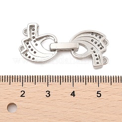 Brass Micro Pave Clear Cubic Zirconia Fold Over Clasps&nbsp;KK-C075-08P