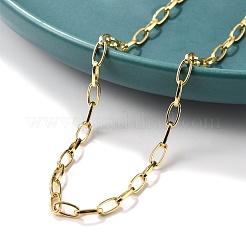 Brass Cable Chain Necklaces for Women Men&nbsp;NJEW-F337-01G-02