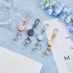 4Pcs 4 Colors Alloy Badge Reel&nbsp;AJEW-FH0005-06