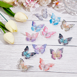24Pcs 12 Colors Cloth Butterfly Alligator Hair Clip&nbsp;FIND-CP0002-47