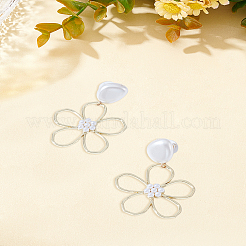 1Pair Flower Alloy Dangle Stud Earrings&nbsp;EJEW-LP0007-092