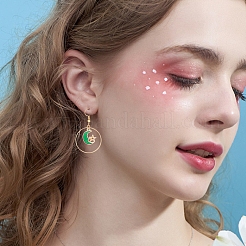 9 Pairs 9 Style Rhinestone Sun & Moon & Star & Planet Enamel Asymmetrical Earrings&nbsp;EJEW-AN0002-14