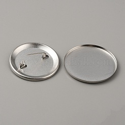 Flat Round Iron Badge Button Parts&nbsp;DIY-WH0297-15D