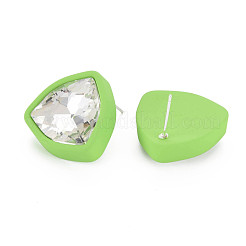 Crystal Rhinestone Triangle Stud Earrings with 925 Sterling Silver Pins for Women&nbsp;MACR-S275-036B