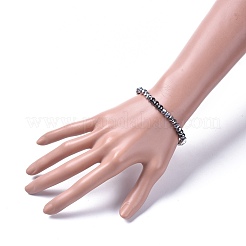 Faceted Rondelle Electroplate Glass Stretch Bracelets&nbsp;BJEW-JB04650-01