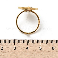 Oval 304 Stainless Steel Paua Shell Finger Rings for Women&nbsp;RJEW-G346-09G-01