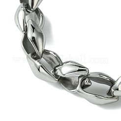 304 Stainless Steel Rhombus Link Chain Bracelets for Women Men&nbsp;BJEW-C063-09AS