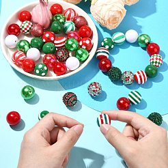 Christmas Theme DIY Round Acrylic Beads Pendant Making Kits&nbsp;DIY-CJC0006-17