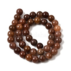 Natural Purple Aventurine Round Bead Strands&nbsp;G-E334-8mm-21