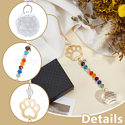 1Pc Brass Paw Print Pendants Decorations&nbsp;AJEW-DR0002-34