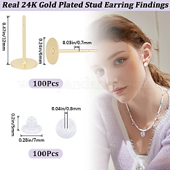 100Pcs 304 Stainless Steel Stud Earring Findings&nbsp;STAS-BBC0004-84